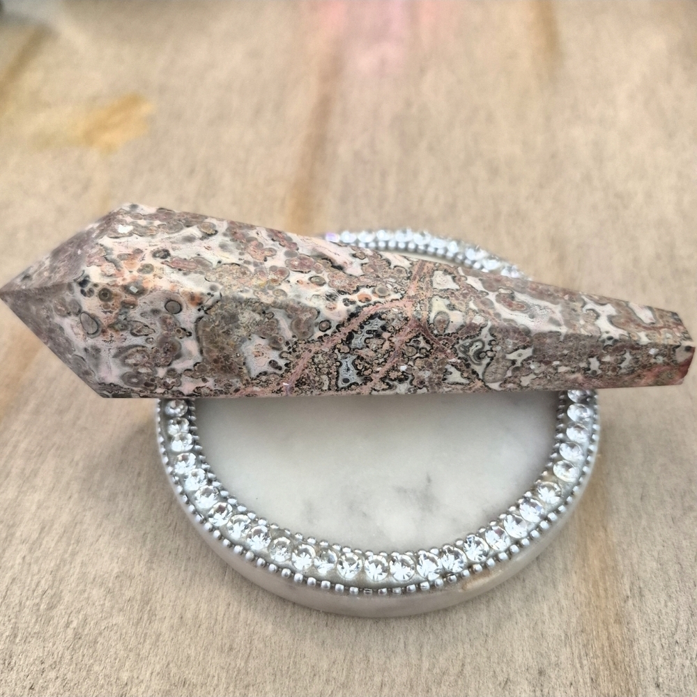 Natural Leopardskin Jasper Polished Crystal Scepter #5